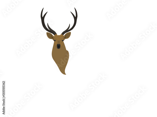 Schomburgk's deer on a white background.