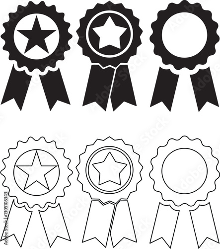 Icons Award Symbol Badge, award, cdr, ribbon icon set 10 eps