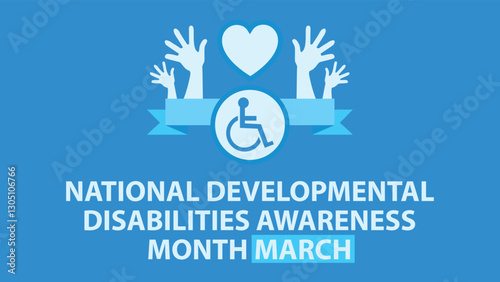 Free Download National Developmental Disabilities Awareness Month march web banner design illustration  - GFXLoad