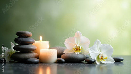 Tranquil Zen Stones and Candlelight for Relaxation and Meditation