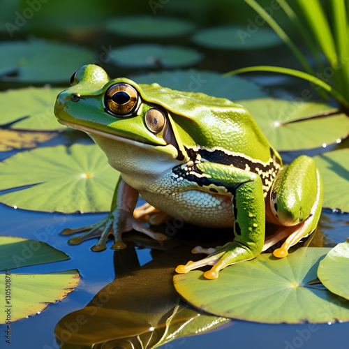 Beautiful outdoor frog isolated vector illustration photo