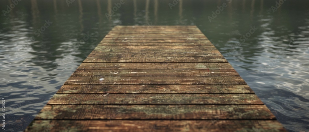 Fototapeta premium Background with a wooden pier on the water, perfect for projects related to nature, relaxation and tranquility.