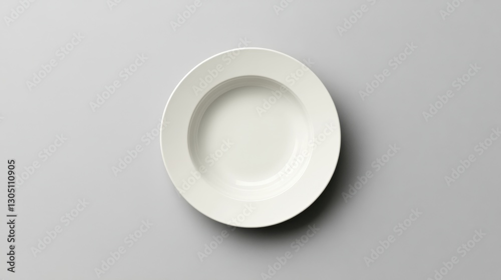 custom made wallpaper toronto digitalElegant Creamy White Soup Plate on a Soft Grey Background Minimalist Top View Studio Shot for Culinary Presentation