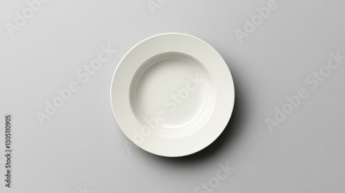 Wallpaper Mural Elegant Creamy White Soup Plate on a Soft Grey Background Minimalist Top View Studio Shot for Culinary Presentation Torontodigital.ca