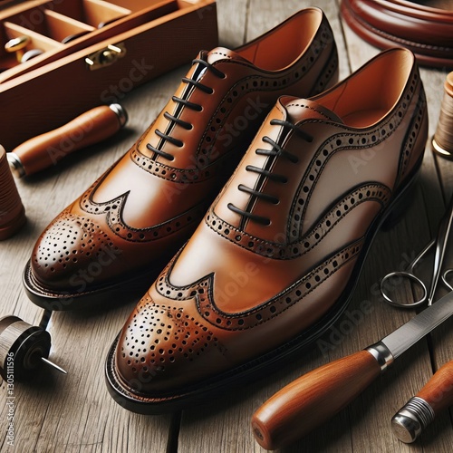 Wingtip Shoe Brogue with a W shaped toe cap Example Florsheim Ke
