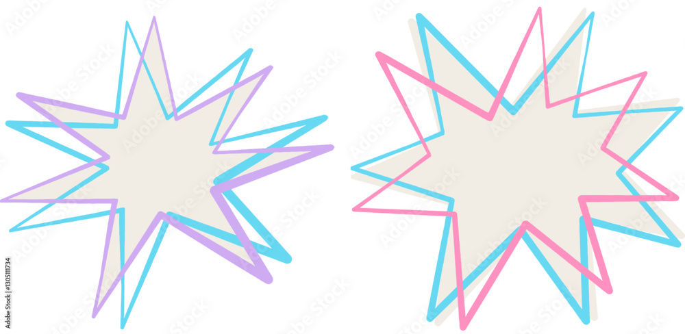 hand drawn exploding shapes star bursts doodles of shine sunburst outline sparkle ray line art comic cartoon explosion vector