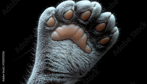 Cat paw, close-up, dark background
