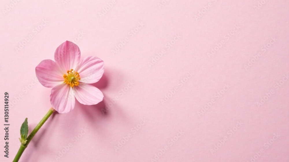 A Delicate Pink Flower on a Soft Pink Background, a Simple and Elegant Floral Design Perfect for Invitations or Greeting Cards A Delicate Pink Flower on a Soft Pink Background, a Simple and Elegant Floral Design Perfect for Invitations or Greeting Cards