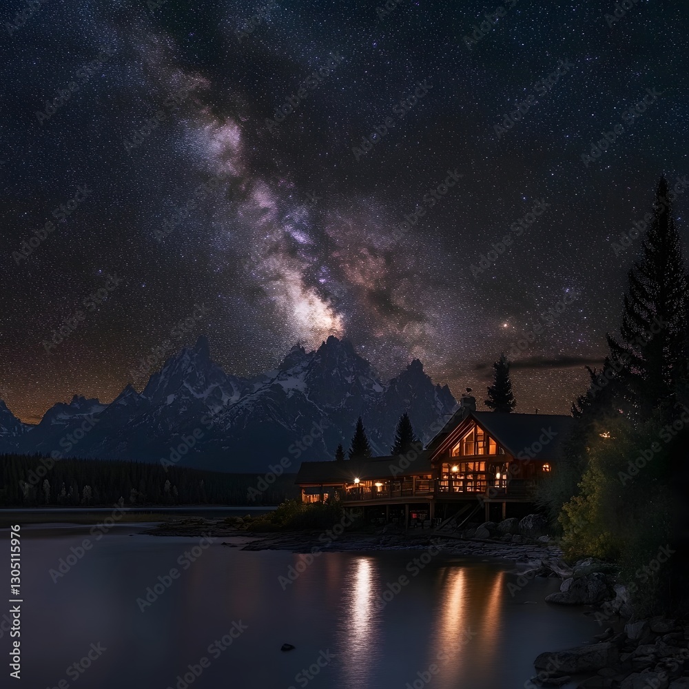 Fototapeta premium Milky Way Space Stars Dark Night Sky Galaxy Astrophotography Starry Night