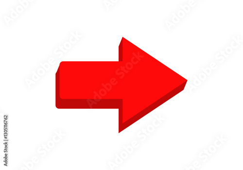 Bold and clear red arrow pointing right, ideal for directing attention or guiding users.