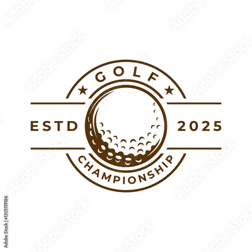 Golf line art logo design vector. Golf logo vintage style