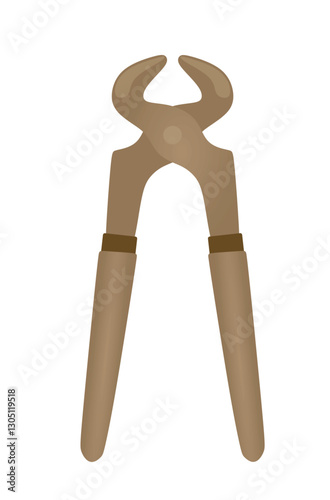 Cut out pliers. vector illustration