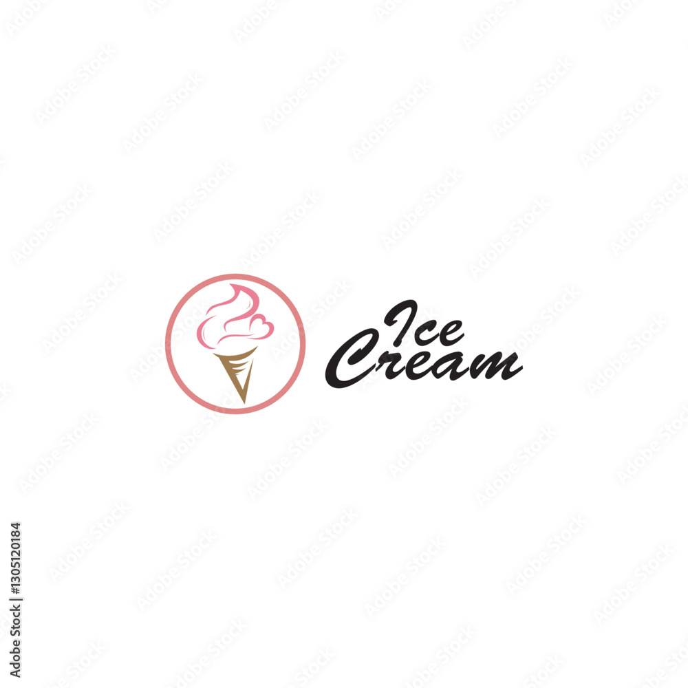 Obraz premium Creative ice cream logo design with unique concept premium vector