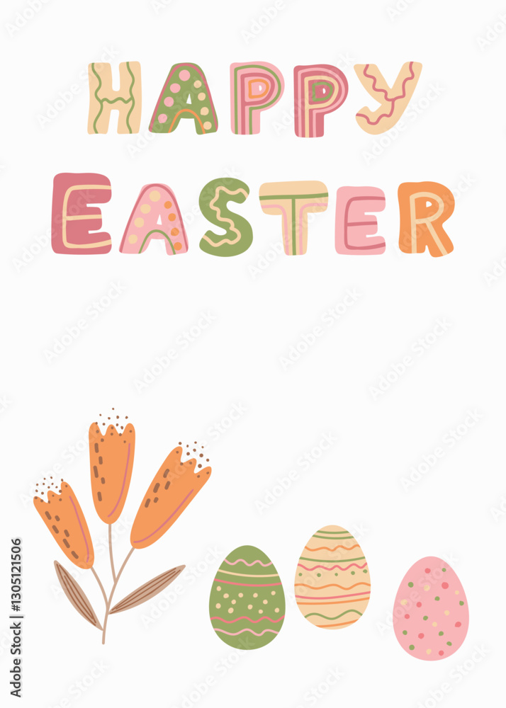 Happy Easter in green pink and beige colors 10 Happy Easter in green pink and beige colors 10