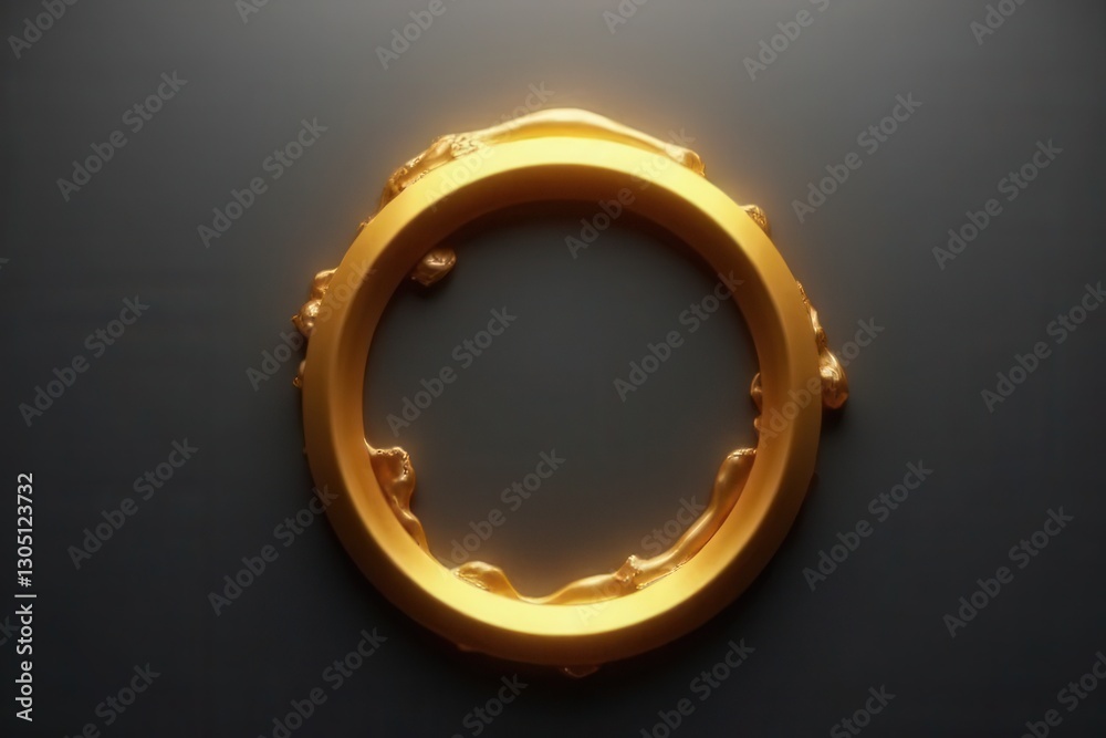 brilliant liquid gold loop with a crisp edge center in a deep gray expanse in hovering with a crisp edge centerdeep gray expanse - Abstract Design Art brilliant liquid gold loop with a crisp edge center in a deep gray expanse in hovering with a crisp edge centerdeep gray expanse - Abstract Design Art