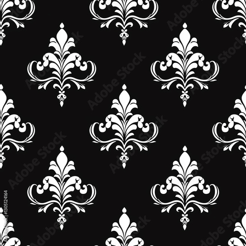 Fleur-de-lis patterns in artistic black and white seamless design france heraldic emblems in political and dynastic contexts elegant decorative elements