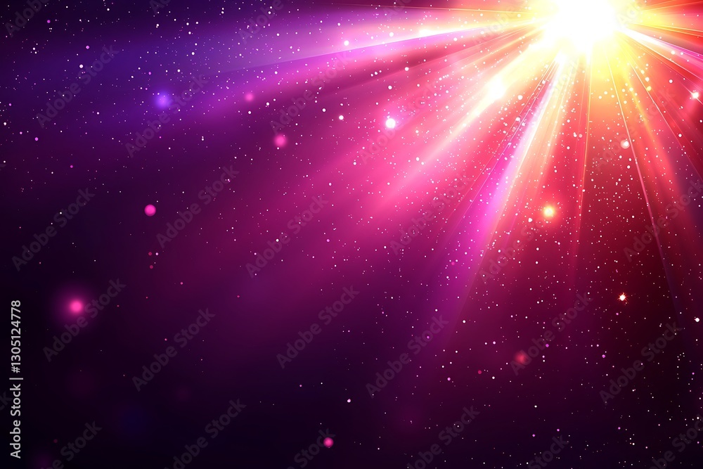 Cosmic Light Beam Explodes in Purple Nebula Cosmic Light Beam Explodes in Purple Nebula