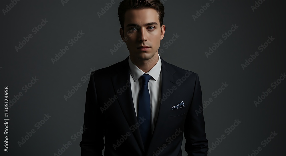Man in Suit Portrait Professional Image Formal Wear Dark Background Man in Suit Portrait Professional Image Formal Wear Dark Background