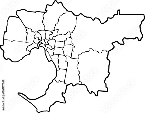Obraz na płótnie freehand drawing of Melbourne city map. w salonie
