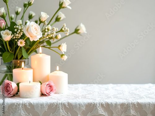 Wedding background for designer with place for text, top view. copy space. Templates for cards and posters. Desktop background, Background for notepad, cards. photo