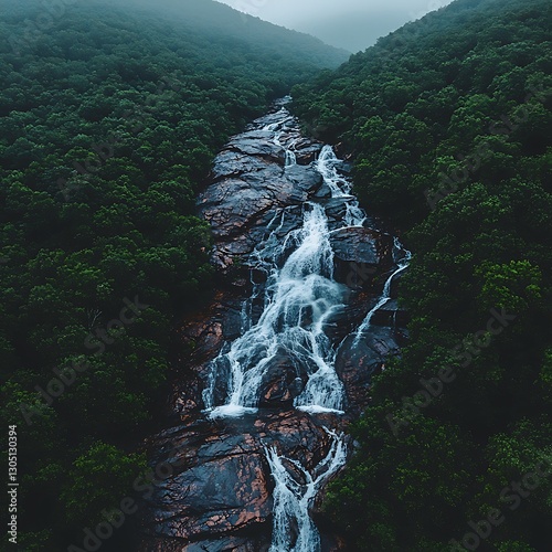 Misty Mountain Waterfall Flow photo