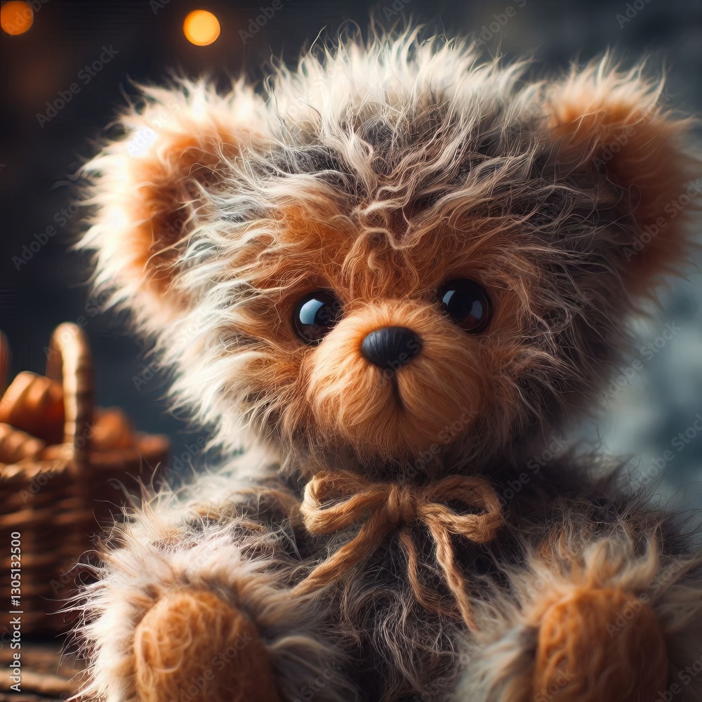 Naklejka premium Teddy Bear Mohair Often a slightly denser or textured mohair use