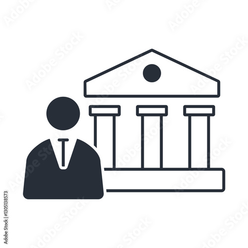 banker icon. vector.Editable stroke.linear style sign for use web design,logo.Symbol illustration.
