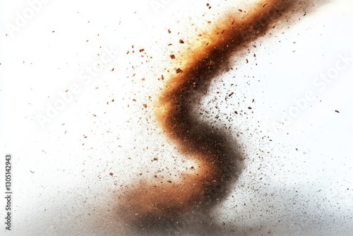 Wallpaper Mural Abstract Brown Dust Explosion Swirling Particles Isolated on White Background High Resolution Image Torontodigital.ca