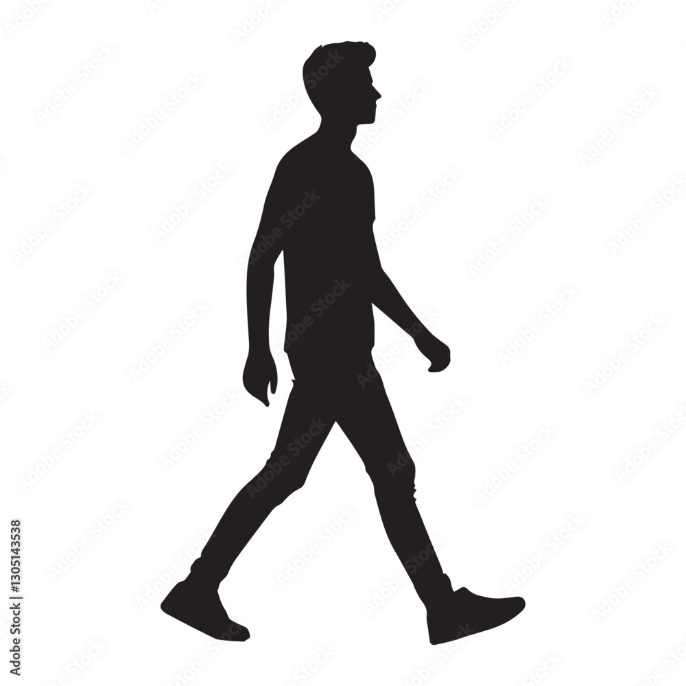 vector silhouette of a person's standing, walking and running poses vector silhouette of a person's standing, walking and running poses