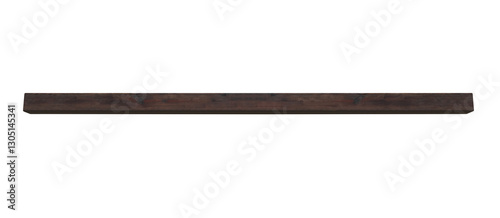 Bild auf Leinwand Square old beam painted with brown paint, horizontal bottom view