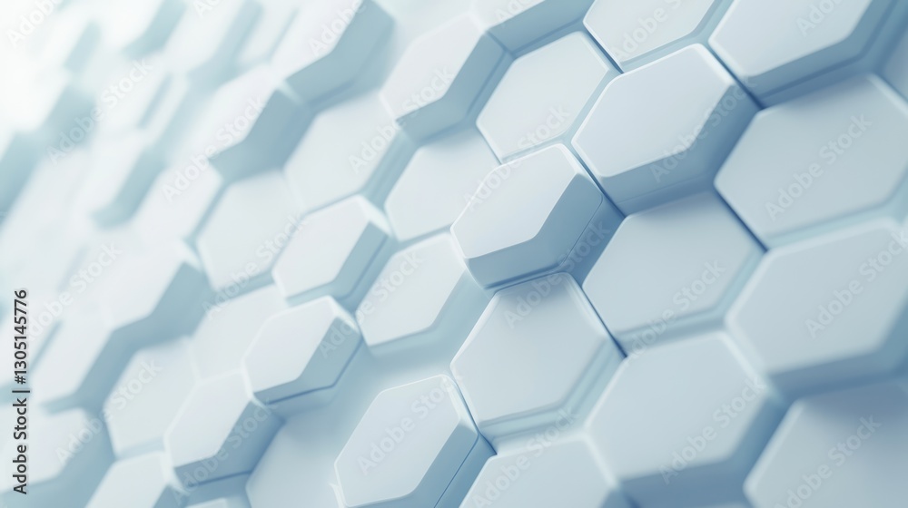 Abstract white hexagonal geometric pattern with soft light blue tones creating modern technological background with copy space Abstract white hexagonal geometric pattern with soft light blue tones creating modern technological background with copy space