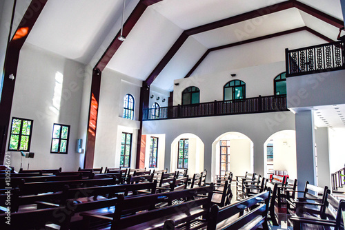interior of the church with cross.