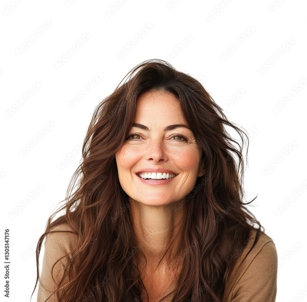 Joyful mature woman laughing outdoors in nature isolated on transparent background png Joyful mature woman laughing outdoors in nature isolated on transparent background png