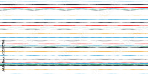 Hand drawn line paint brush background. Stripped horizontal vector pattern.