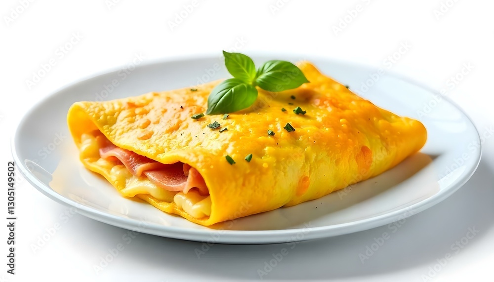 ham and cheese omelette isolated on transparent background. generative ai ham and cheese omelette isolated on transparent background. generative ai