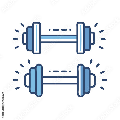 Health Care Icon World Health Day Gym dumbbells icon in blue outline style