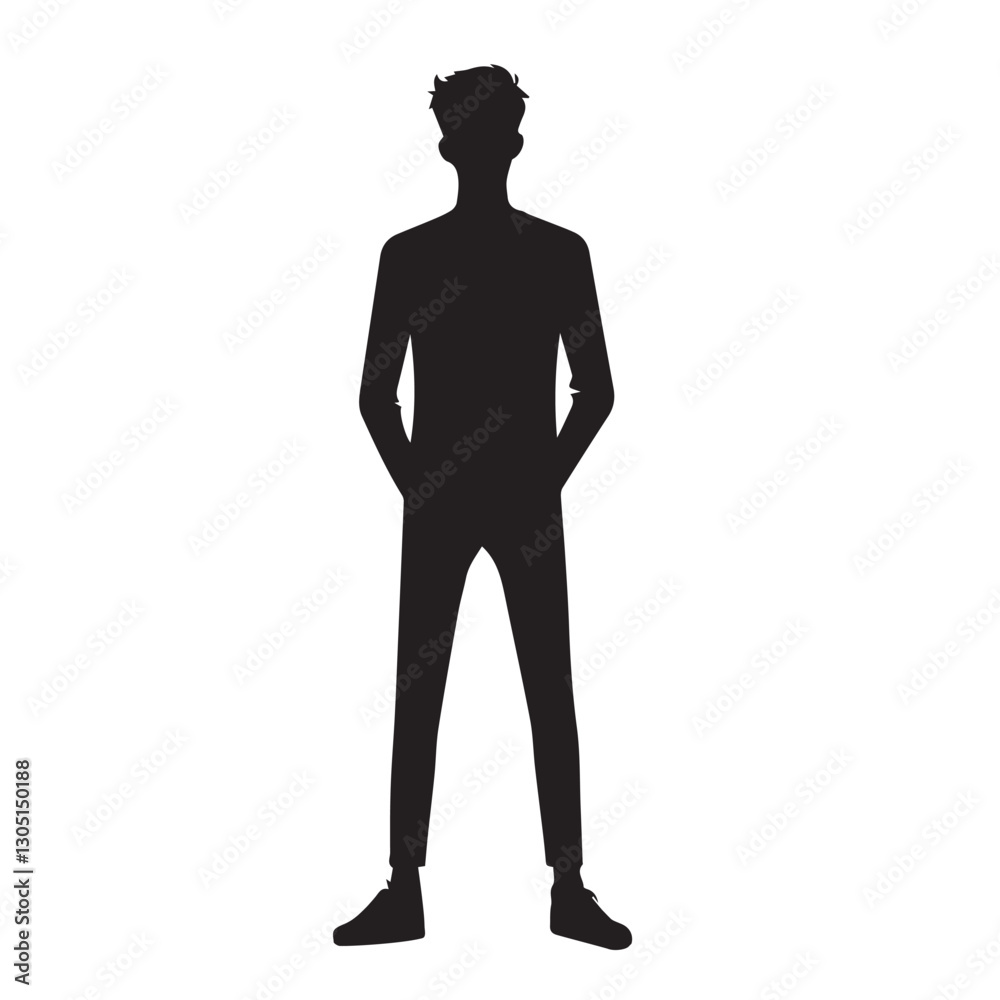 Obraz premium vector silhouette of a person's standing, walking and running poses