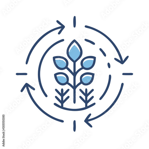 Health Care Icon World Health Day Sustainable agriculture icon, blue line art illustration