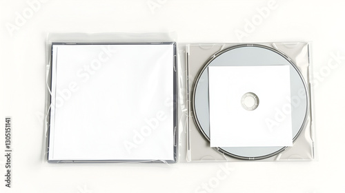 Polyethylene packaging for CD and vinyl covers. Torn effect on the packaging. Design overlay cover set. Square-shaped scanned photo covers for overlay. Collection for CD and vinyl design. Photo.