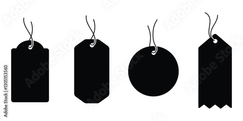 Multipurpose use price tag vector icon in flat style. Editable vector tag price label icon. Price tag with a string, perfect for labeling items or gifts Isolated on white background.