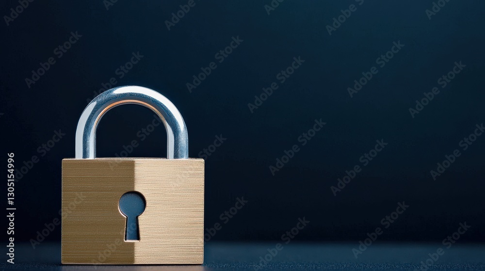 Fototapeta premium protect prevention policy concept. A wooden padlock on a dark surface symbolizing security and protection.