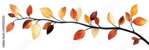 Autumn Branch with Colorful Leaves (1) photo