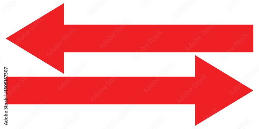 Double arrow icon. Double arrow symbol design for web navigation collection. Red horizontal double arrow. Vector illustration, EPS 10. Double arrow icon. Double arrow symbol design for web navigation collection. Red horizontal double arrow. Vector illustration, EPS 10.