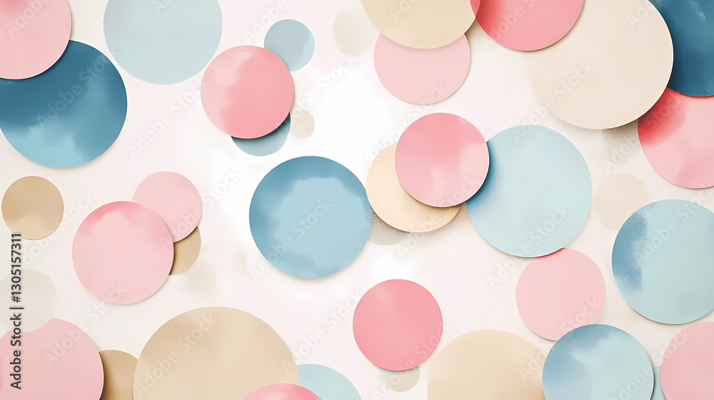 Abstract 3D Colorful Circles with Pink and Blue Tones Abstract 3D Colorful Circles with Pink and Blue Tones