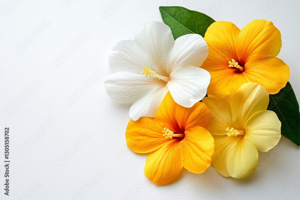 Fototapeta premium Many different coloring flowers in the summer isolated on white background