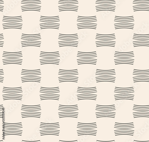 Black arc lines seamless patterns on beige background. Geometric thick lines pattern for textile, wrapping, banner. photo