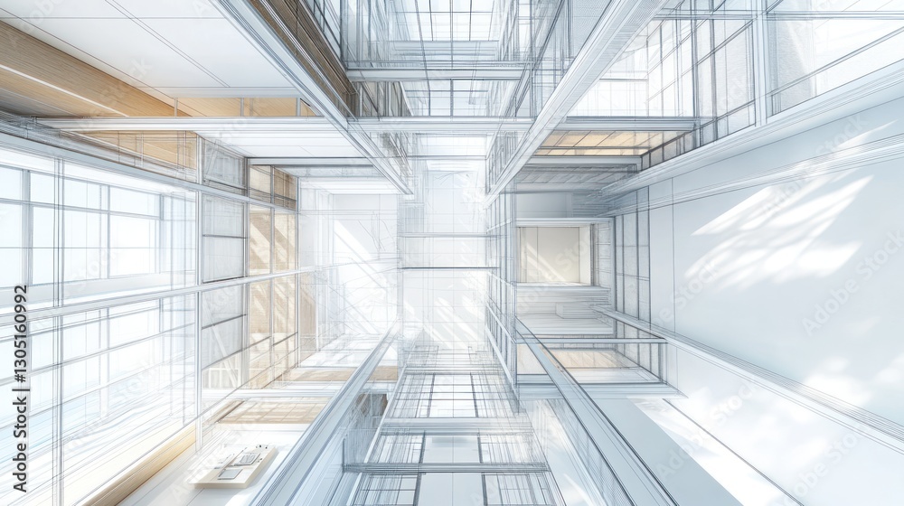 Modern Architecture Interior, Lofty Space, Sunlight, Structural Design, Possible Use Stock photo for architectural design, interiors, or commercial spaces Modern Architecture Interior, Lofty Space, Sunlight, Structural Design, Possible Use Stock photo for architectural design, interiors, or commercial spaces