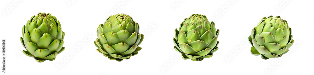 Green artichoke set front view isolated on transparent background clipping path, Png file for graphic resources Green artichoke set front view isolated on transparent background clipping path, Png file for graphic resources