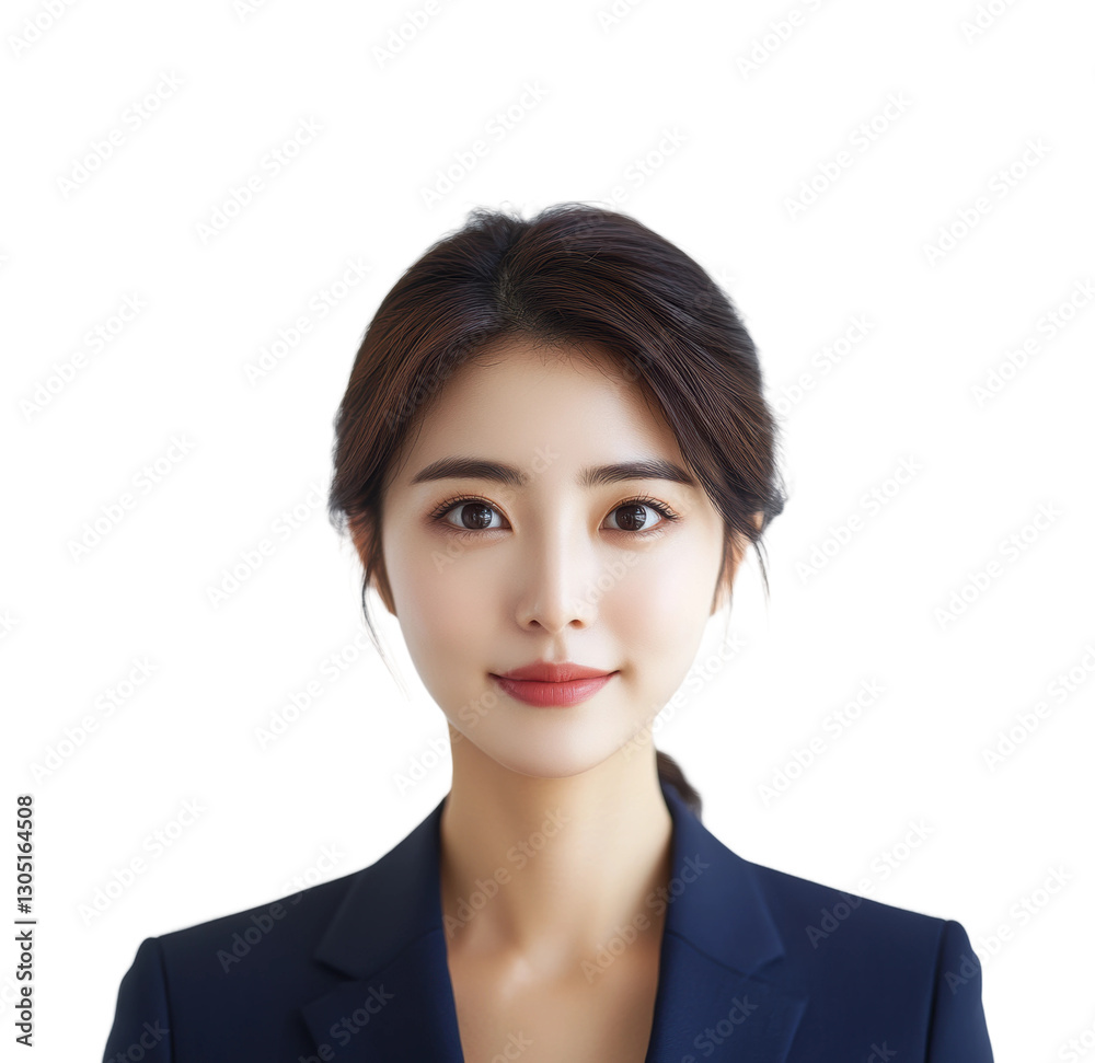 Korean natural beauty a smiling portrait isolated on transparent background png Korean natural beauty a smiling portrait isolated on transparent background png