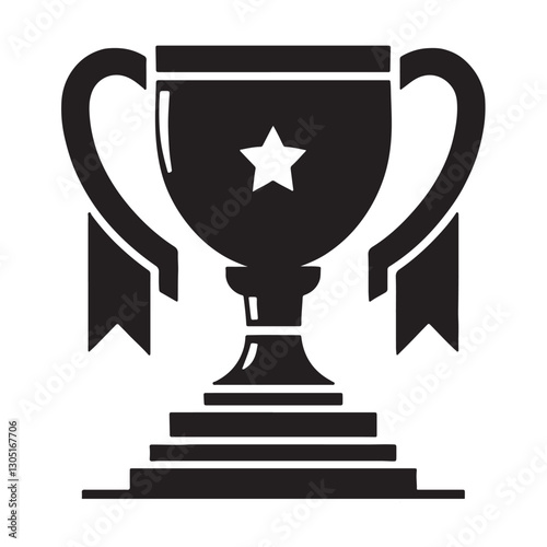 Trophy silhouette icon on a white background vector 10 eps 